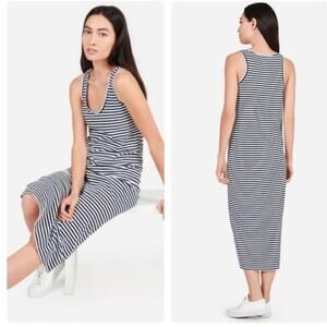 Everlane Striped Navy/White Sleeveless Maxi Dress